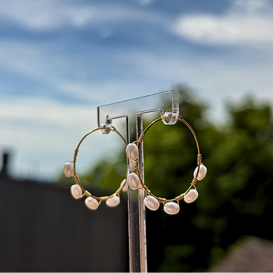 Soft Pearl Hoops